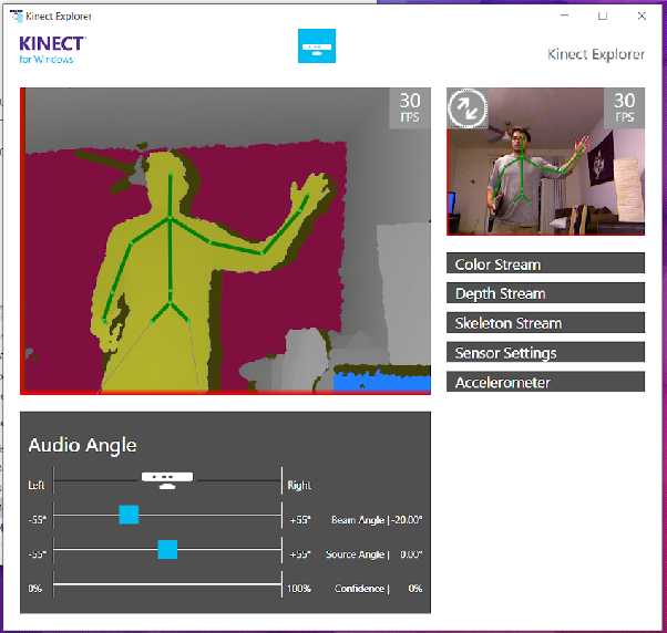 Kinect sensor setup
